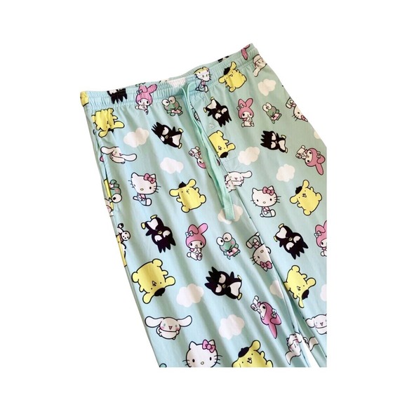 Hello Kitty by Sanrio PJ Bottoms Womens Size M Blue Lounge Pants Novelty Y2K - Picture 3 of 10